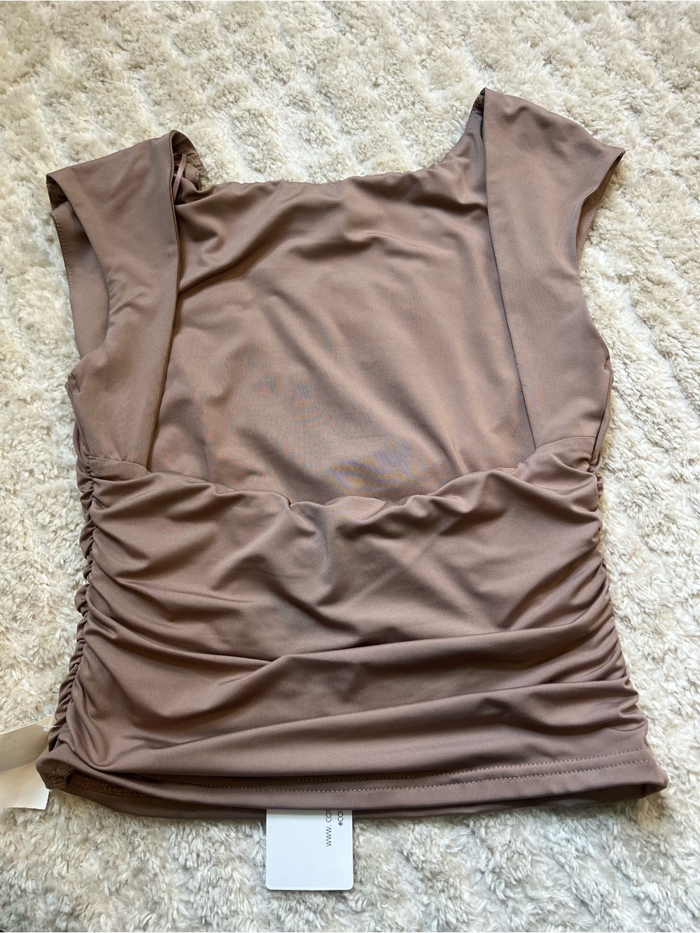 NWT Ruched Top in Taupe - Picture 3 of 5